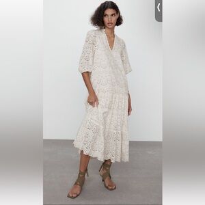 NWT Zara eyelet maxi dress Size S